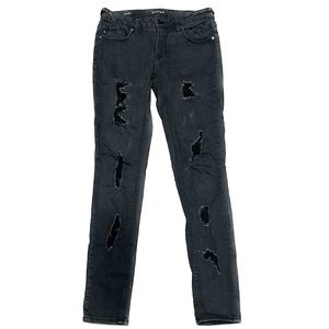 Vigoss The Jagger Super Skinny Destroyed Black Jeans 25
